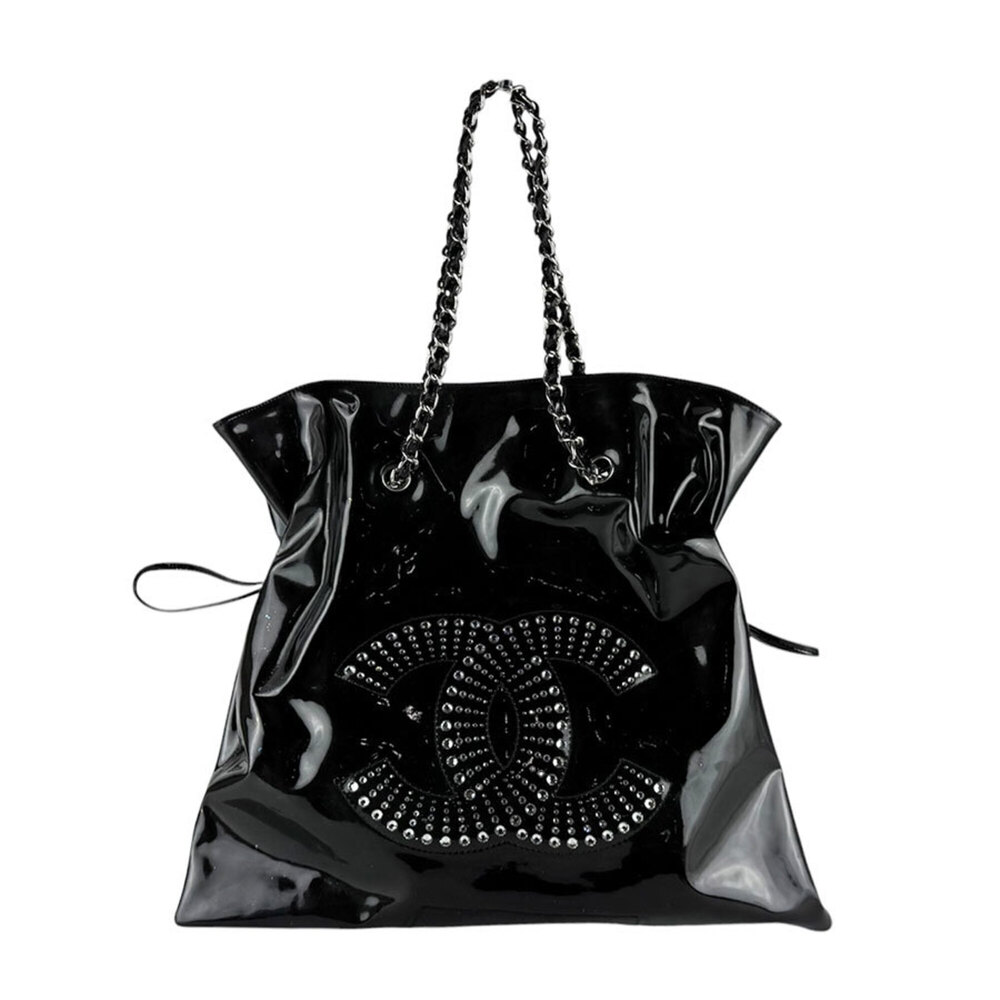Chanel CHANEL Shoulder Bag Patent Leather Black Women's z10537